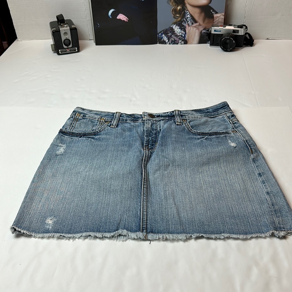 Vintage Y2K Polo Ralph Lauren Denim Mini Skirt | 90s Light Wash Heritage Cotton